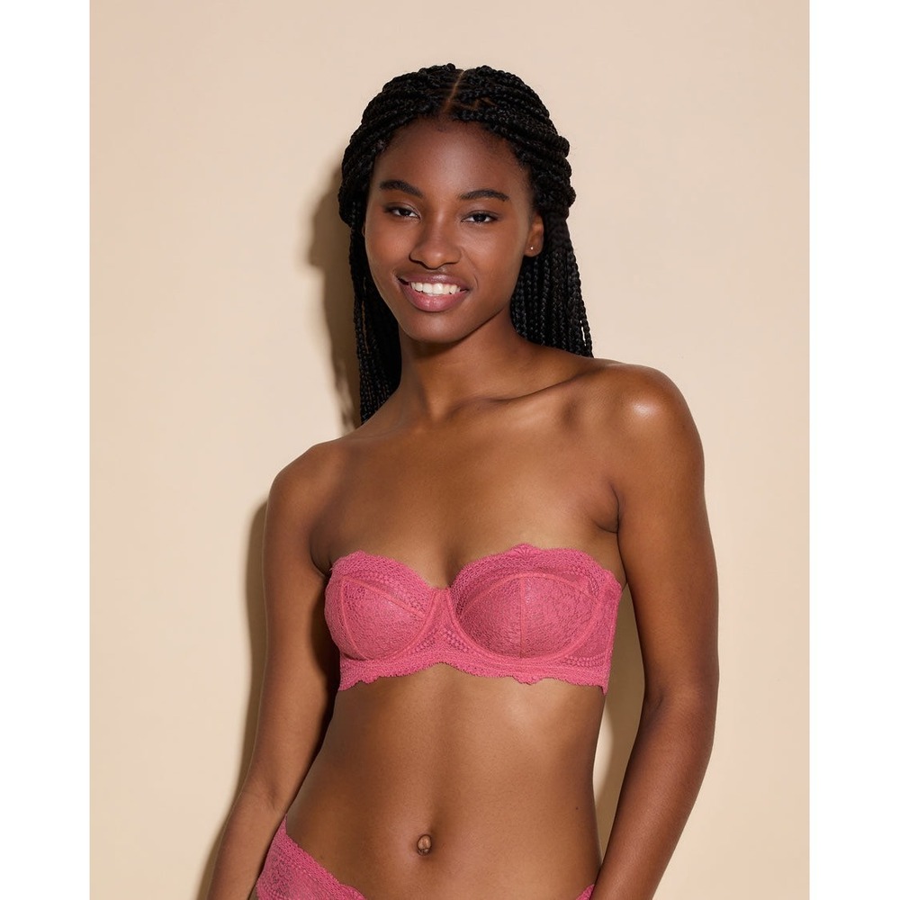 Cosabella Forte Lace Underwire Bra Pink NWT Convertible Straps size 34C